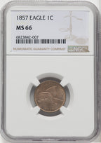 1857 1C Flying Eagle Cent NGC MS66
