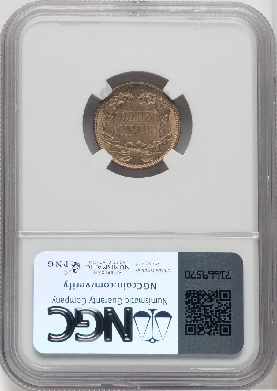 1857 1C Flying Eagle Cent NGC MS66