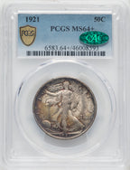 1921 50C CAC Walking Liberty Half Dollar PCGS MS64+
