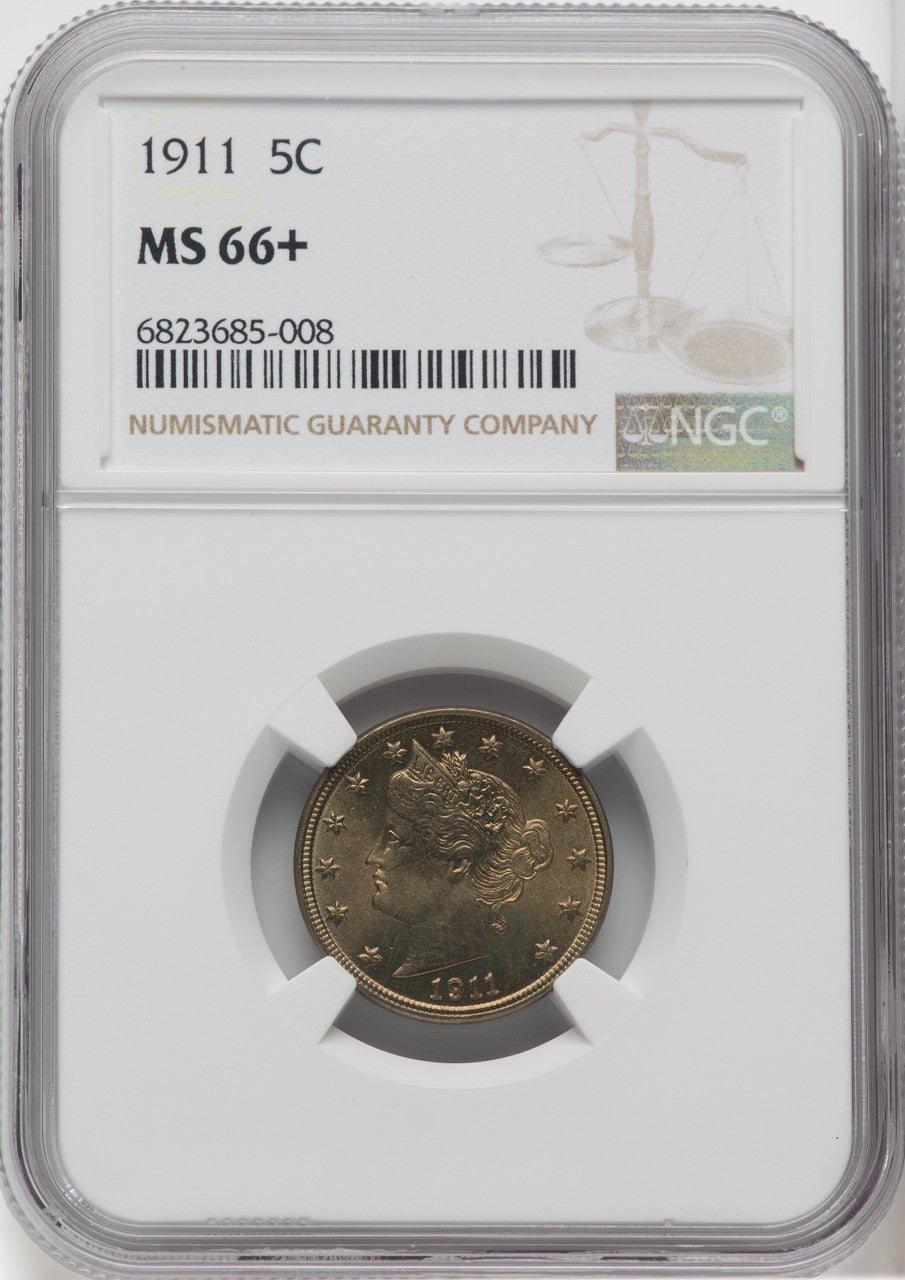 1911 5C Liberty Nickel NGC MS66+