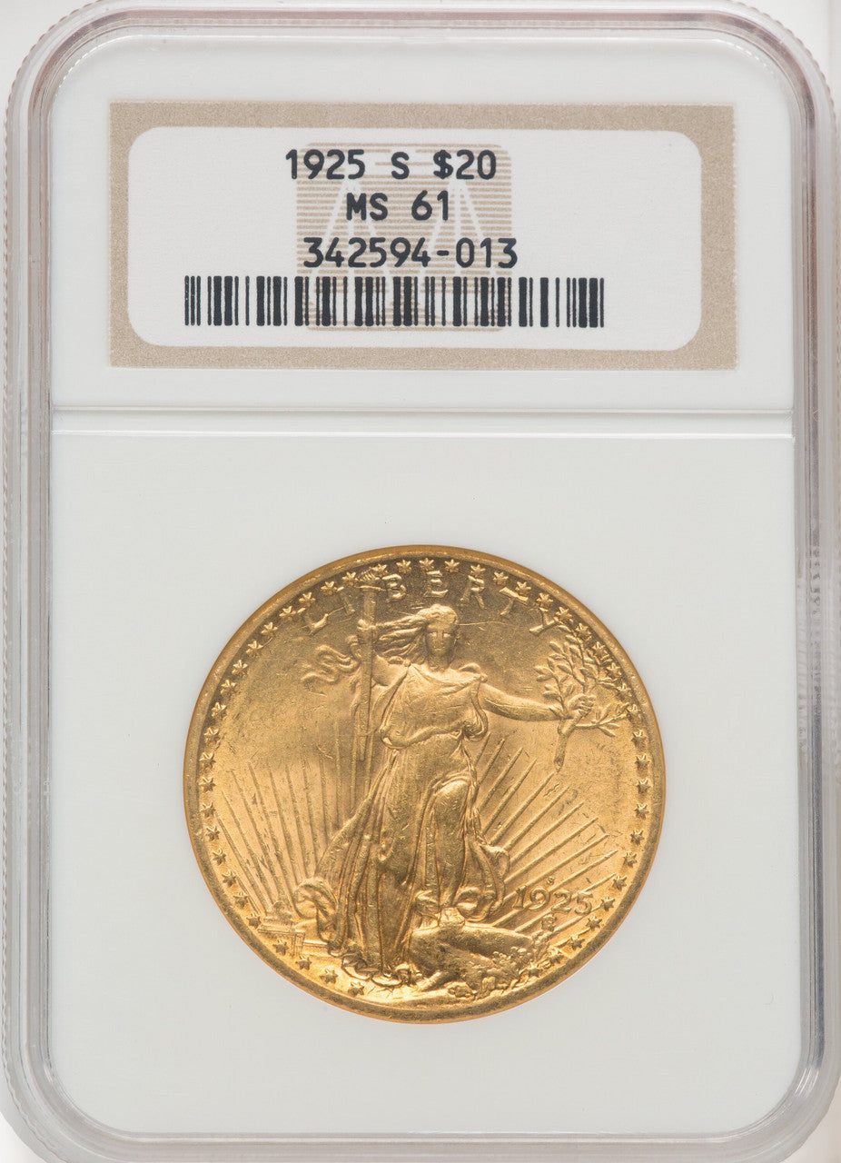 1925-S $20 Saint-Gaudens Double Eagle NGC MS61