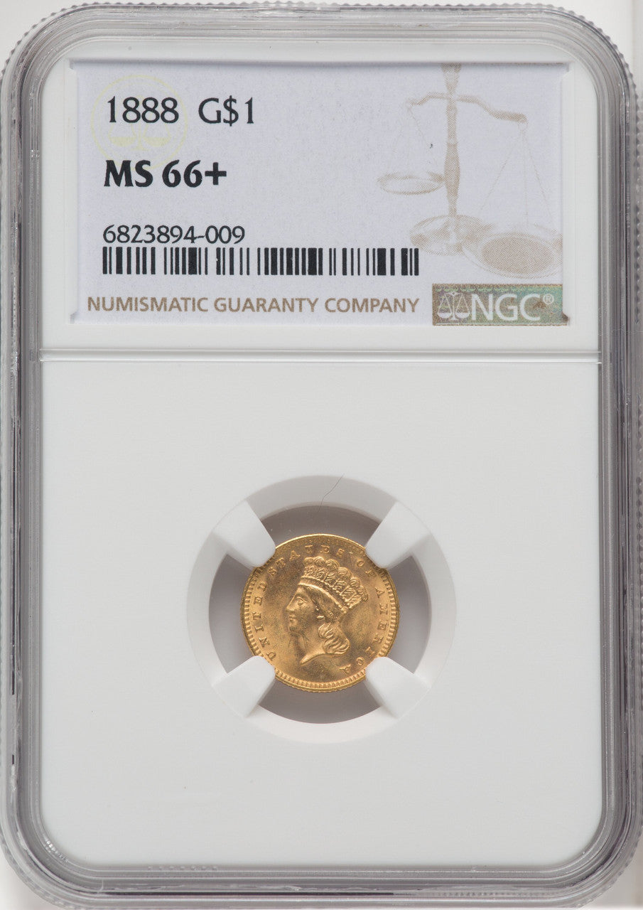 1888 G$1 Gold Dollar NGC MS66+