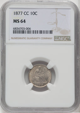 1877-CC 10C Seated Dime NGC MS64