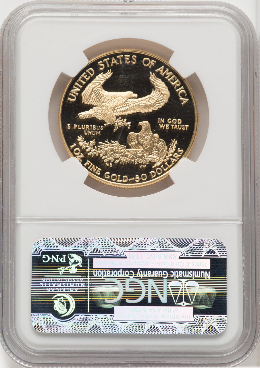 2007-W $50 One-Ounce Gold Eagle Brown Label NGC PF70