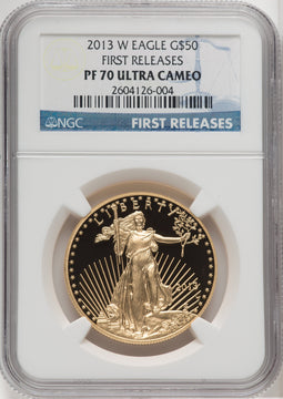 2013-W $50 Gold Eagle First Releases NGC PF70
