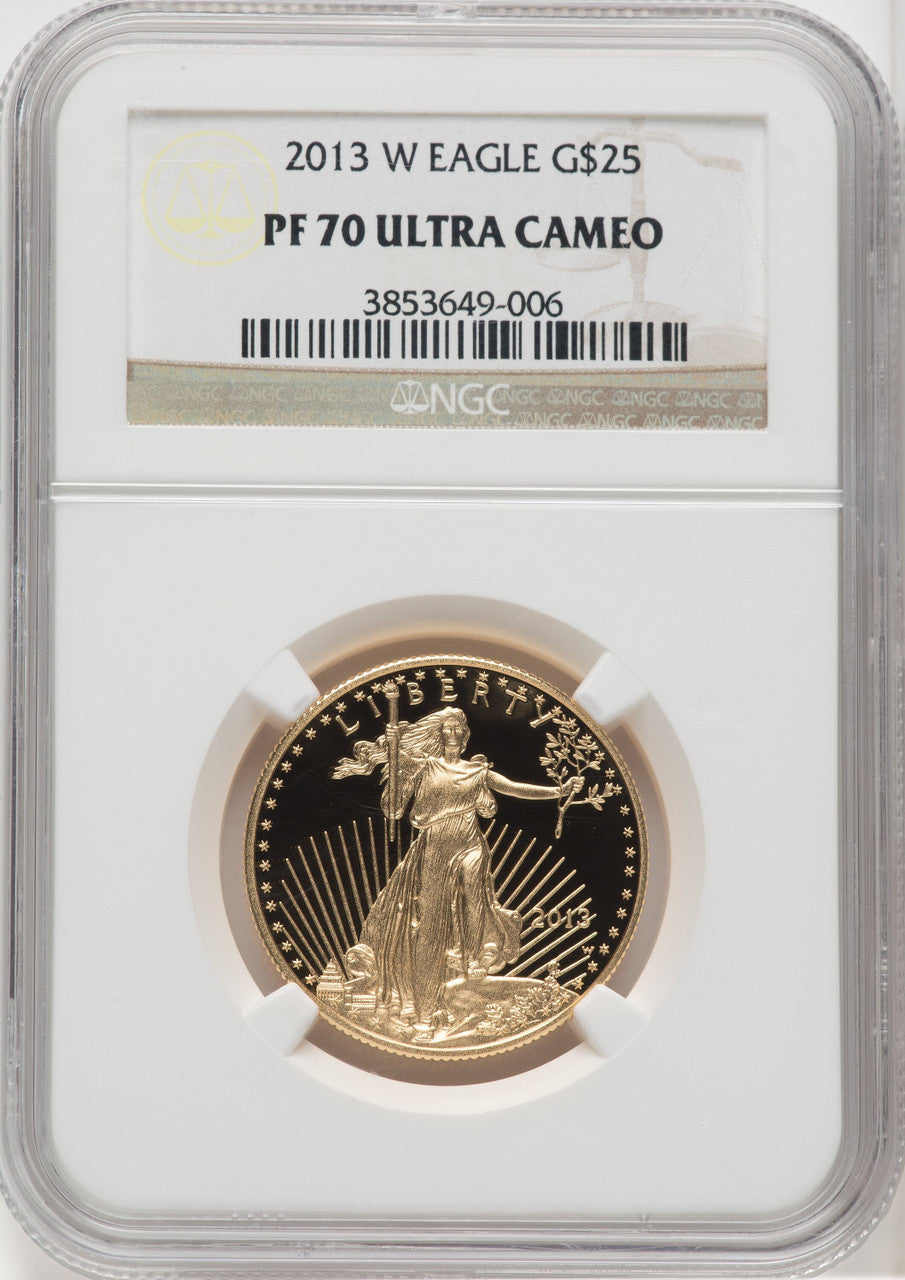 2013-W $25 Half-Ounce Gold Eagle NGC PF70