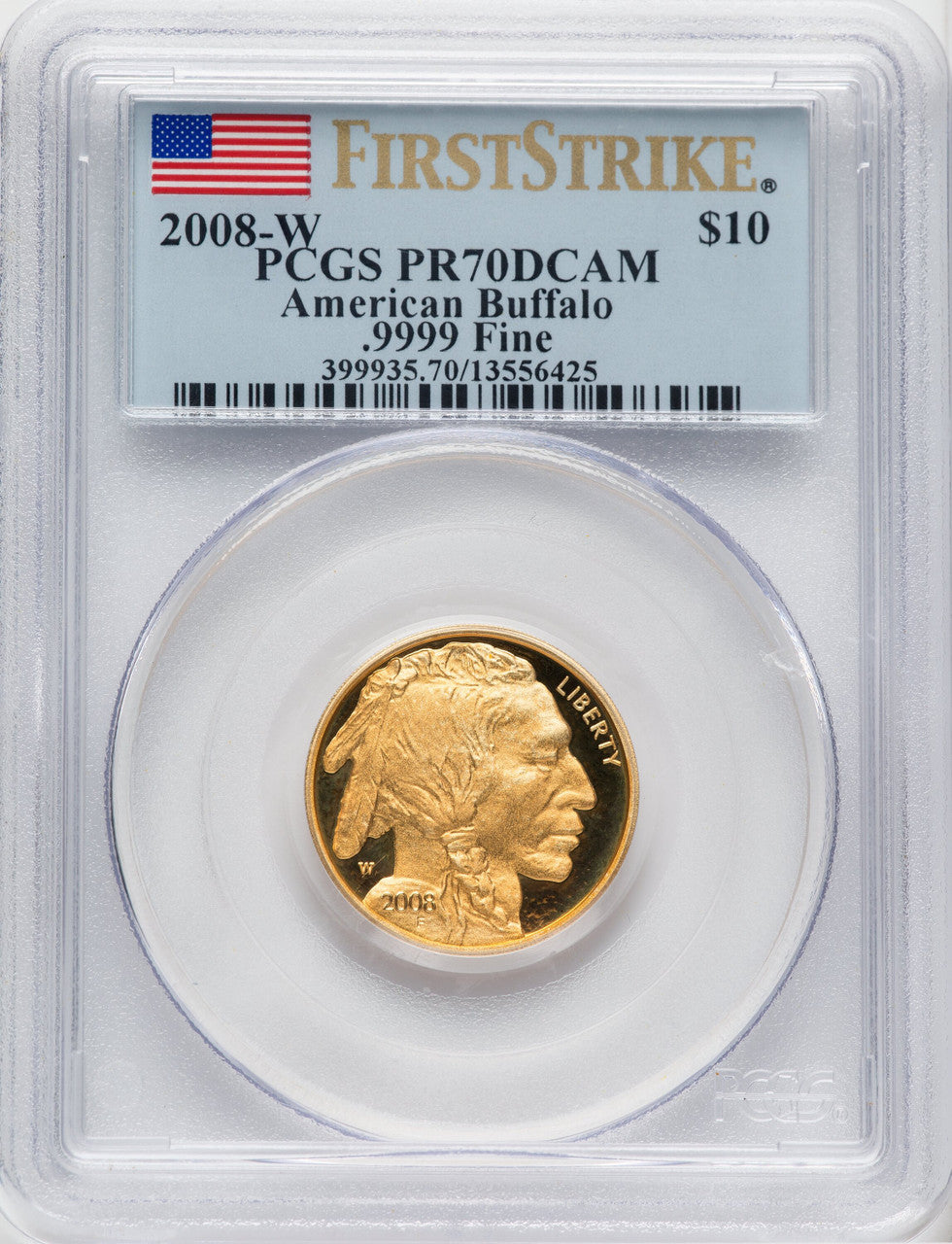 2008-W $10 Buffalo Quarter-Ounce Gold First Strike PCGS PR70