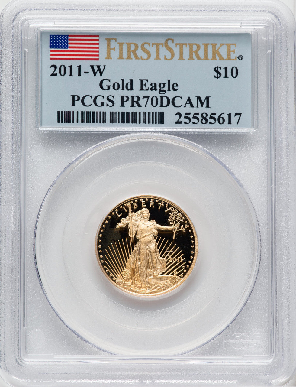 2011-W $10 Quarter-Ounce Gold Eagle PCGS PR70