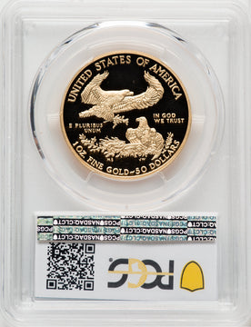 2016-W $50 One-Ounce Gold Eagle 30th Anniversary Blue Gradient PCGS PR70