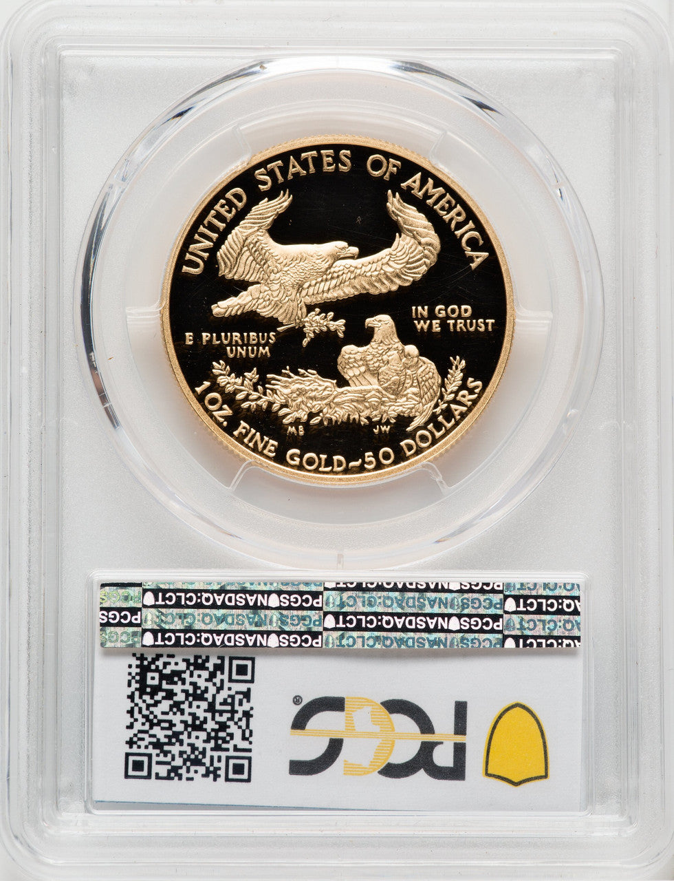 2016-W $50 One-Ounce Gold Eagle 30th Anniversary Blue Gradient PCGS PR70