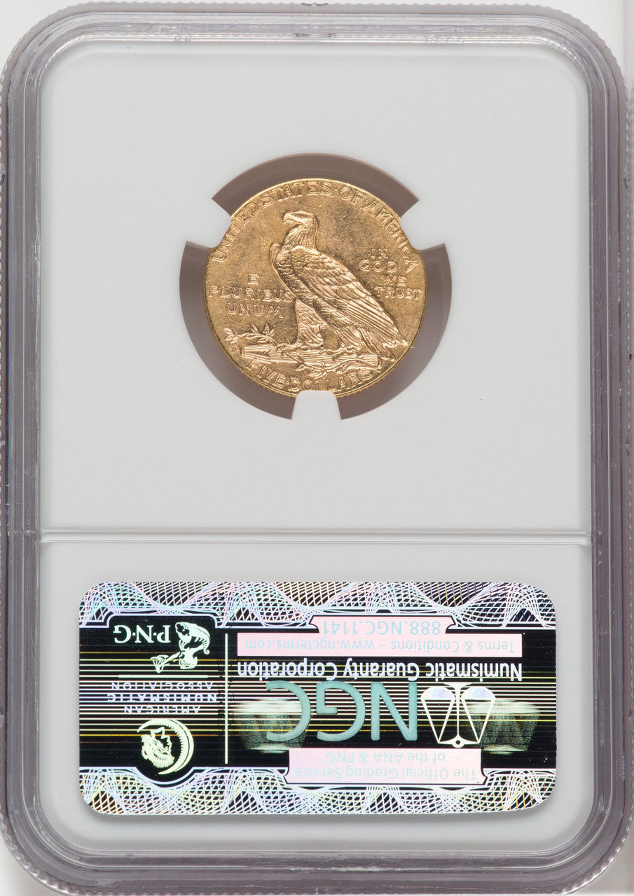 1908-D $5 Indian Half Eagle NGC MS62