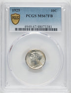 1925 10C FB Mercury Dime PCGS MS67