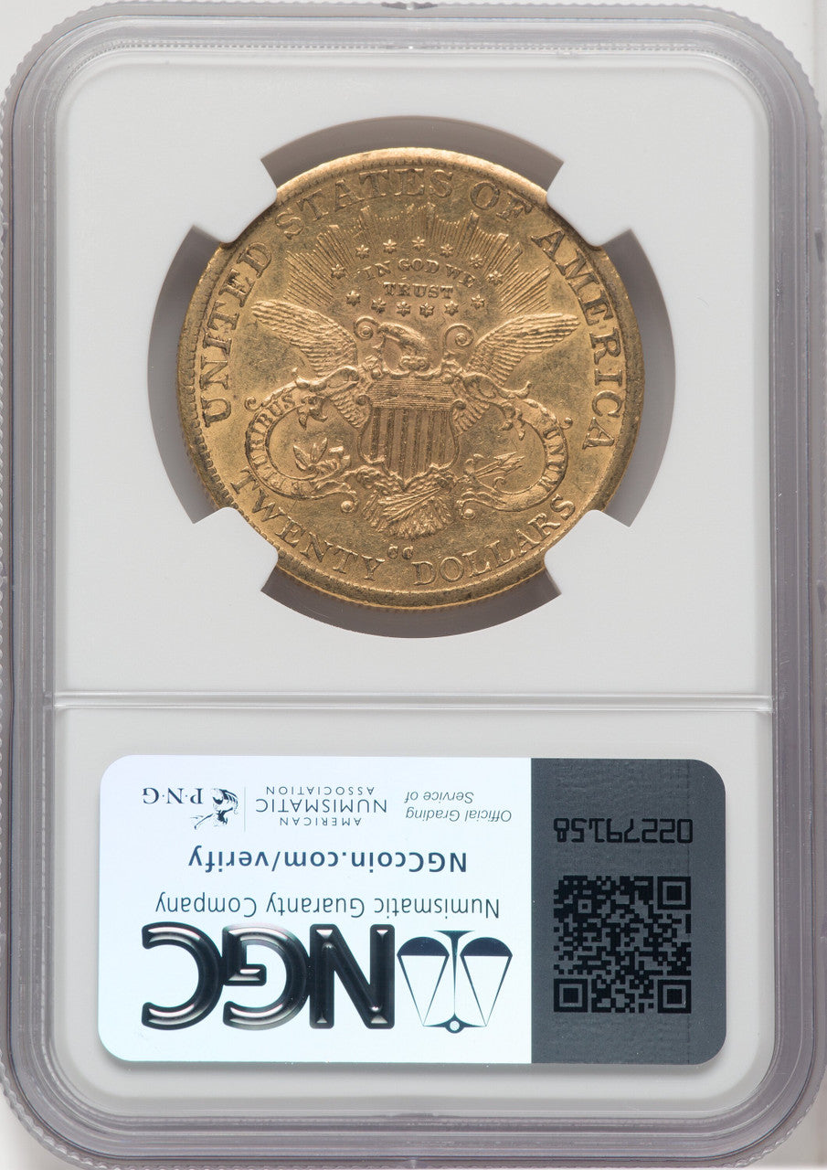 1890-CC $20 Liberty Double Eagle NGC AU58