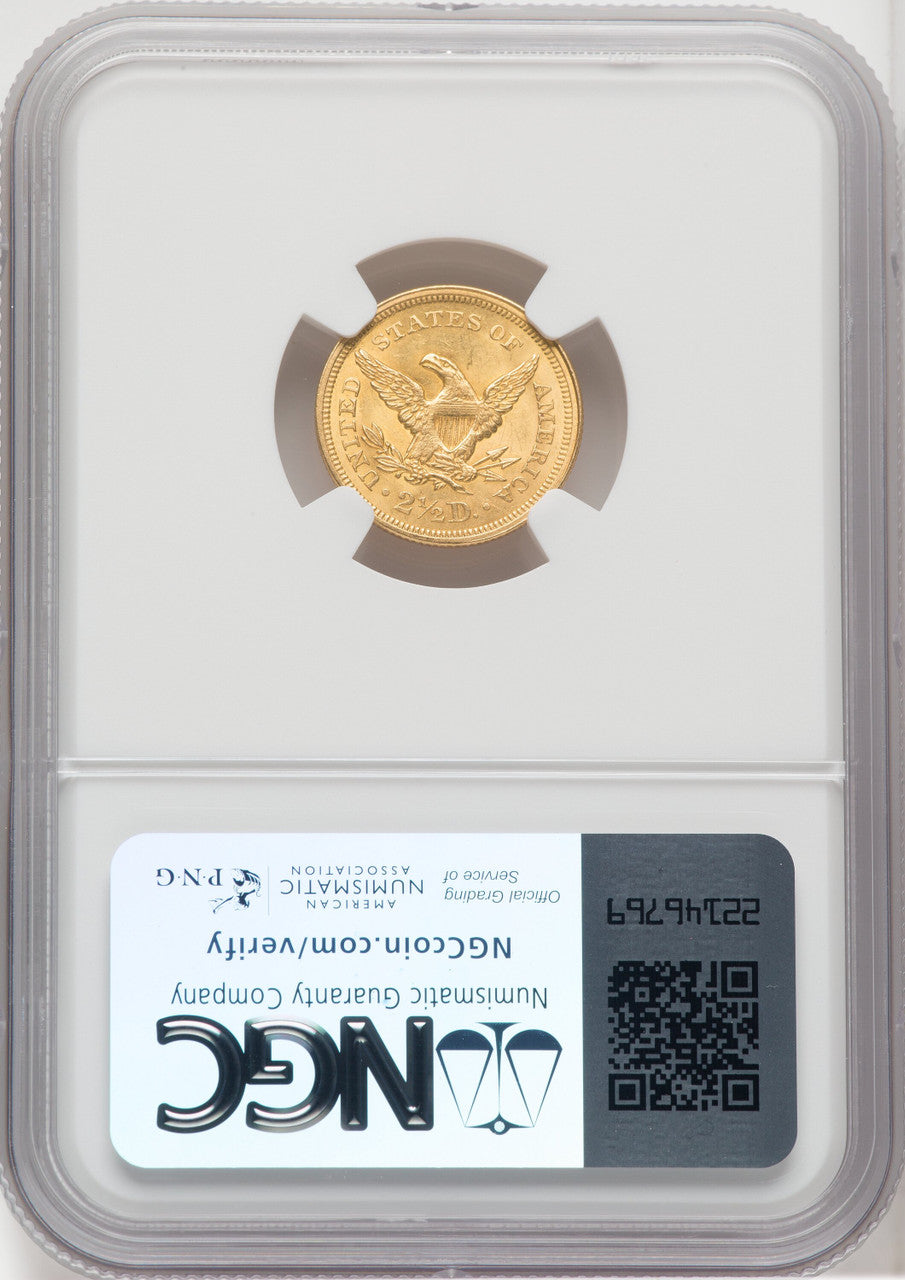 1853 $2.50 Liberty Quarter Eagle NGC MS63