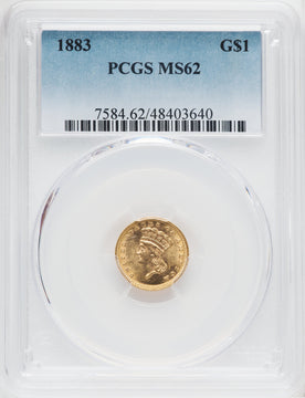1883 G$1 Gold Dollar PCGS MS62