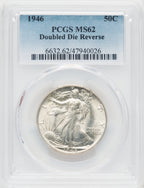1946 50C Doubled Die Reverse Walking Liberty Half Dollar PCGS MS62