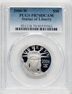 2006-W $50 Half-Ounce Platinum Eagle Statue of Liberty Blue Gradient PCGS PR70