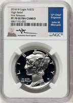2018-W $25 Palladium First Strike Mercanti Signature NGC PF70 (765520002)
