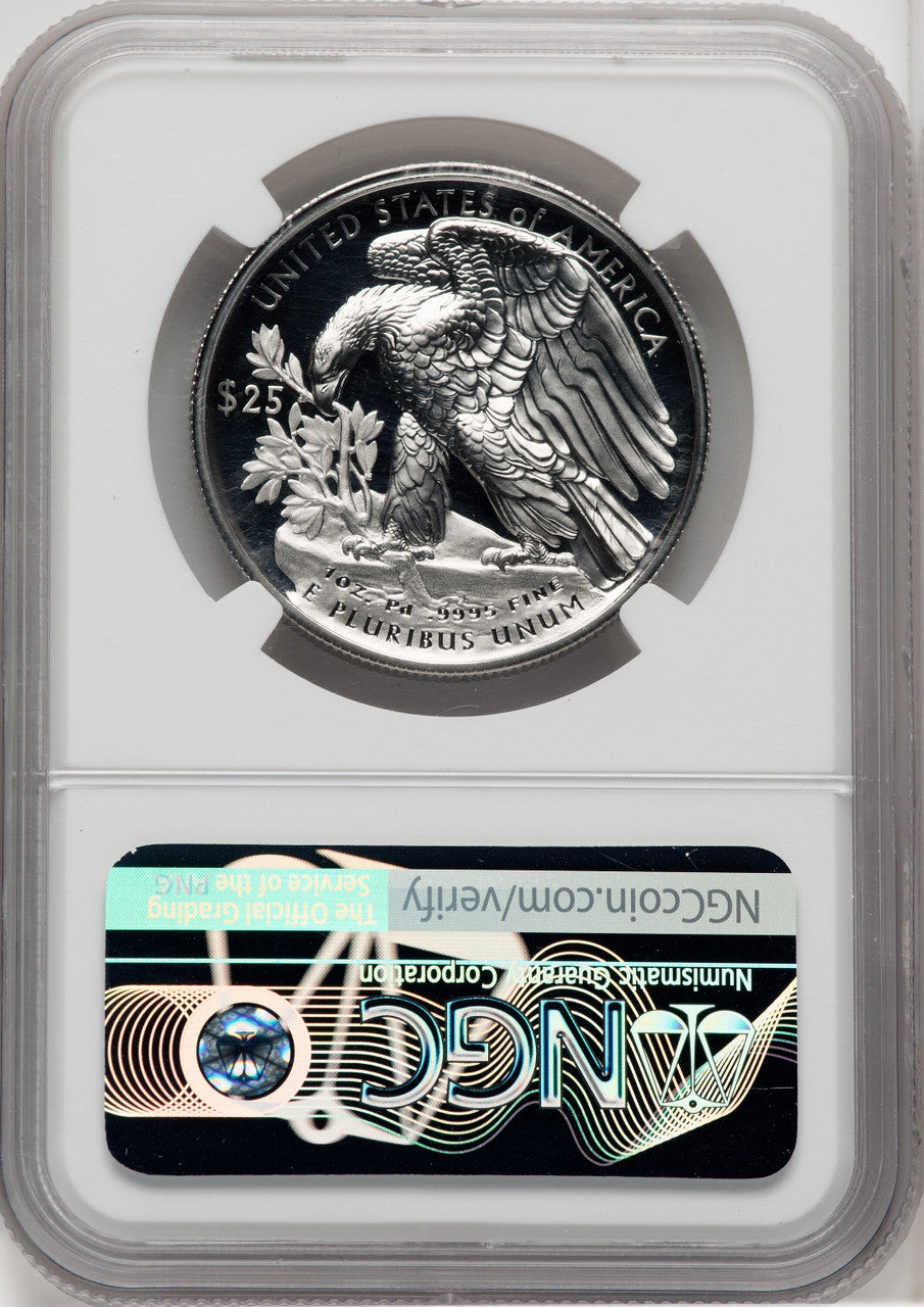 2018-W $25 Palladium First Strike Mercanti Signature NGC PF70 (765520002)