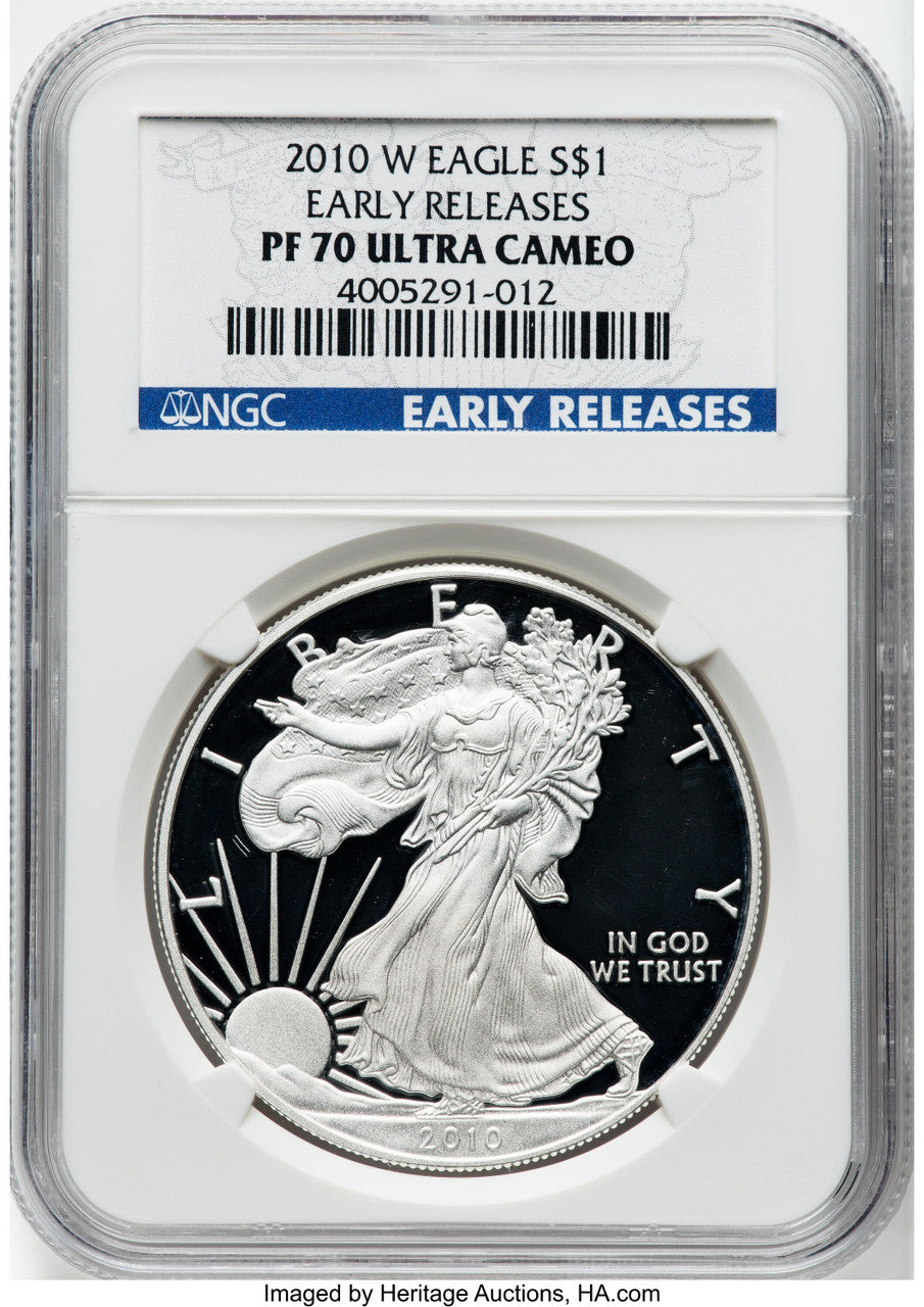 2010-W S$1 Silver Eagle First Strike NGC PF70