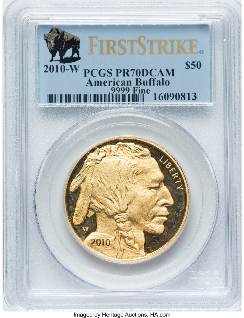 2010-W $50 One-Ounce Gold Buffalo First Strike DM PCGS MS70