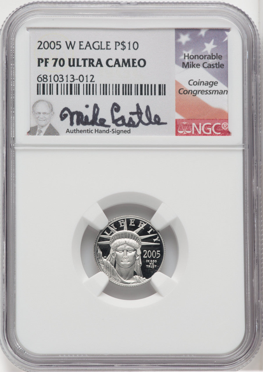 2005 W $10 Platinum American Eagle NGC PF70 Castle Signed