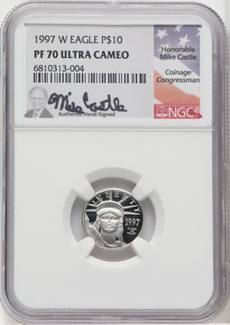 1997-W $10 Platinum American Eagle NGC PF70 Castle Signed