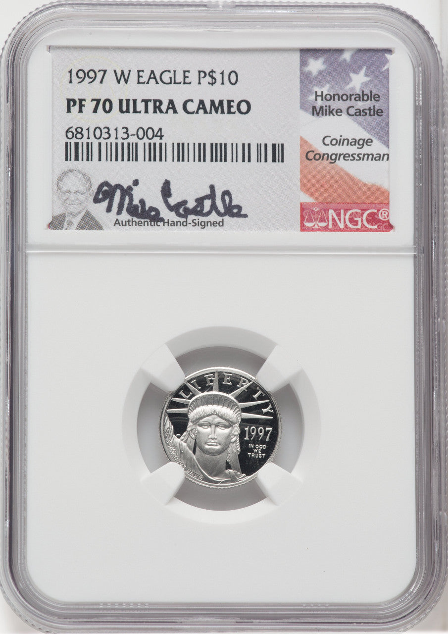1997-W $10 Platinum American Eagle NGC PF70 Castle Signed