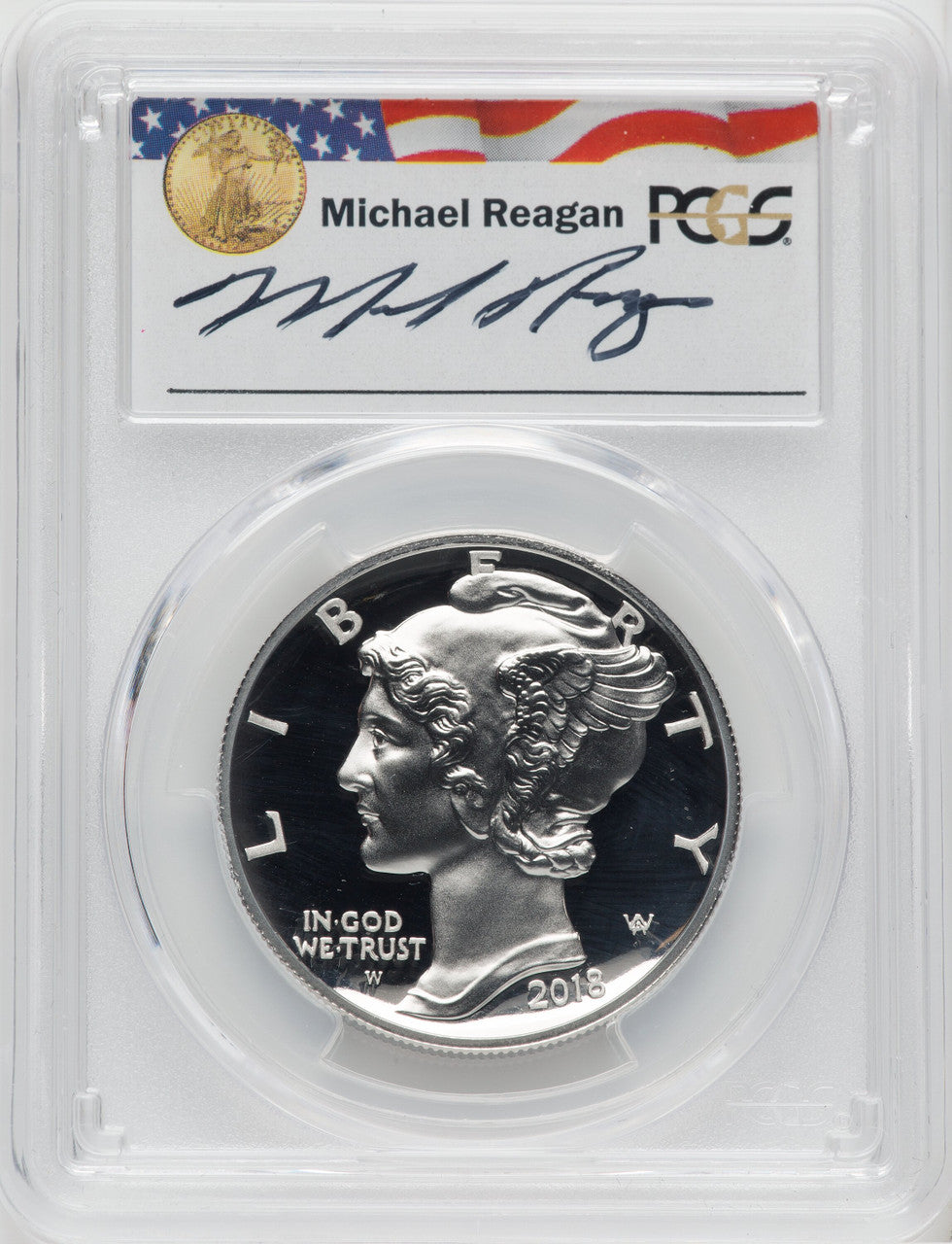 2018-W $25 Palladium First Strike Michael Reagan Legacy PCGS PR70