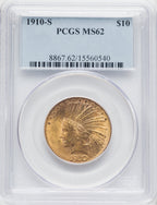 1910-S $10 Indian Eagle PCGS MS62