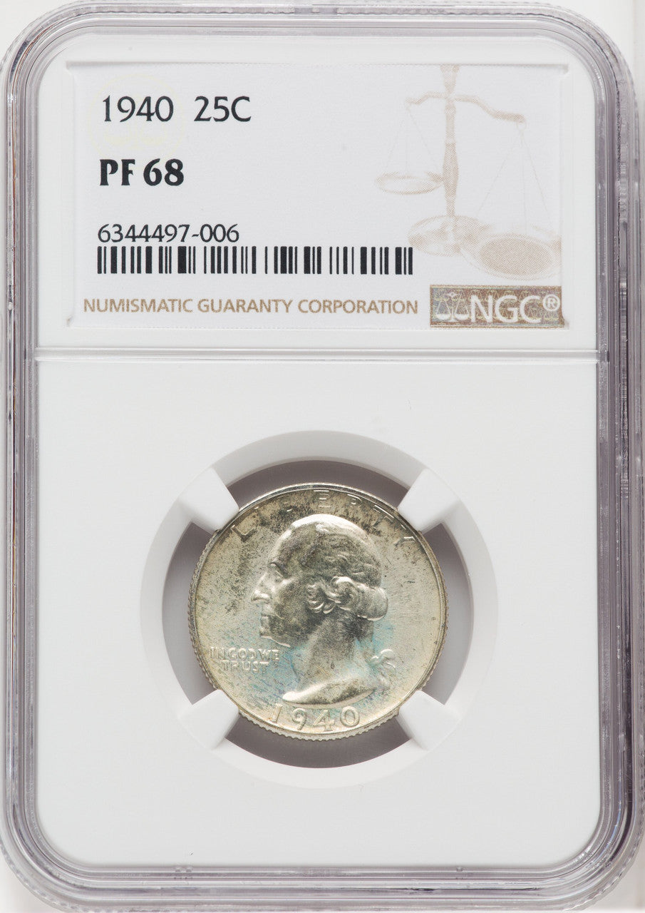 1940 25C Proof Washington Quarter NGC PR68 (765470057)