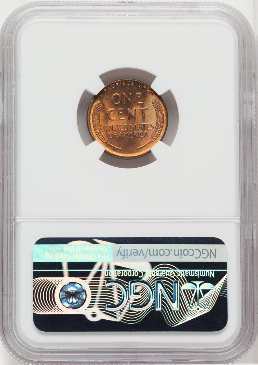 1954 1C RD Lincoln Cent NGC MS67