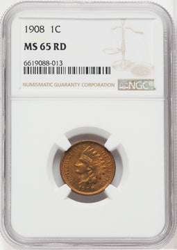 1908 1C RD Indian Cent NGC MS65