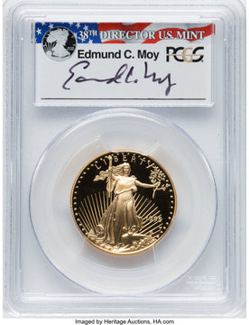 1995-W $25 Half-Ounce Gold Eagle Moy Signature PCGS PR70