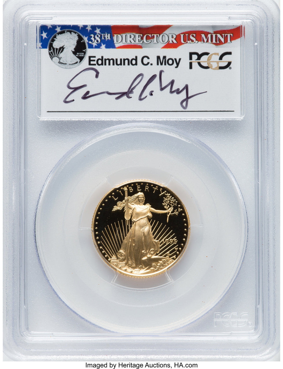 1995-W $10 Quarter-Ounce Gold Eagle Moy Signature PCGS PR70
