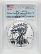 2019-S S$1 Silver Eagle Enhanced Rev First Strike PCGS PR70