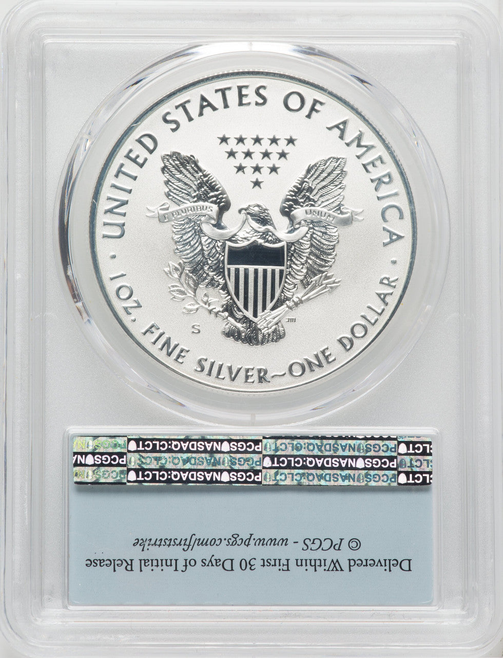 2019-S S$1 Silver Eagle Enhanced Rev First Strike PCGS PR70