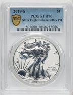 2019-S S$1 Silver Eagle Enhanced Reverse Proof PCGS PR70