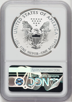 2019-S S$1 Silver Eagle Enhanced Reverse Proof Mike Castle Signature NGC PF70