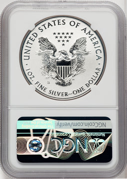 2019-S S$1 Silver Eagle Enhanced Reverse Proof Brown Label NGC PF70