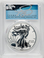 2019-S Silver Eagle Enhanced Reverse Proof FS Cleveland Blue Eagle PCGS PR70