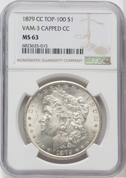1879-CC $1 VAM 3 Capped Die Morgan Dollar NGC MS63