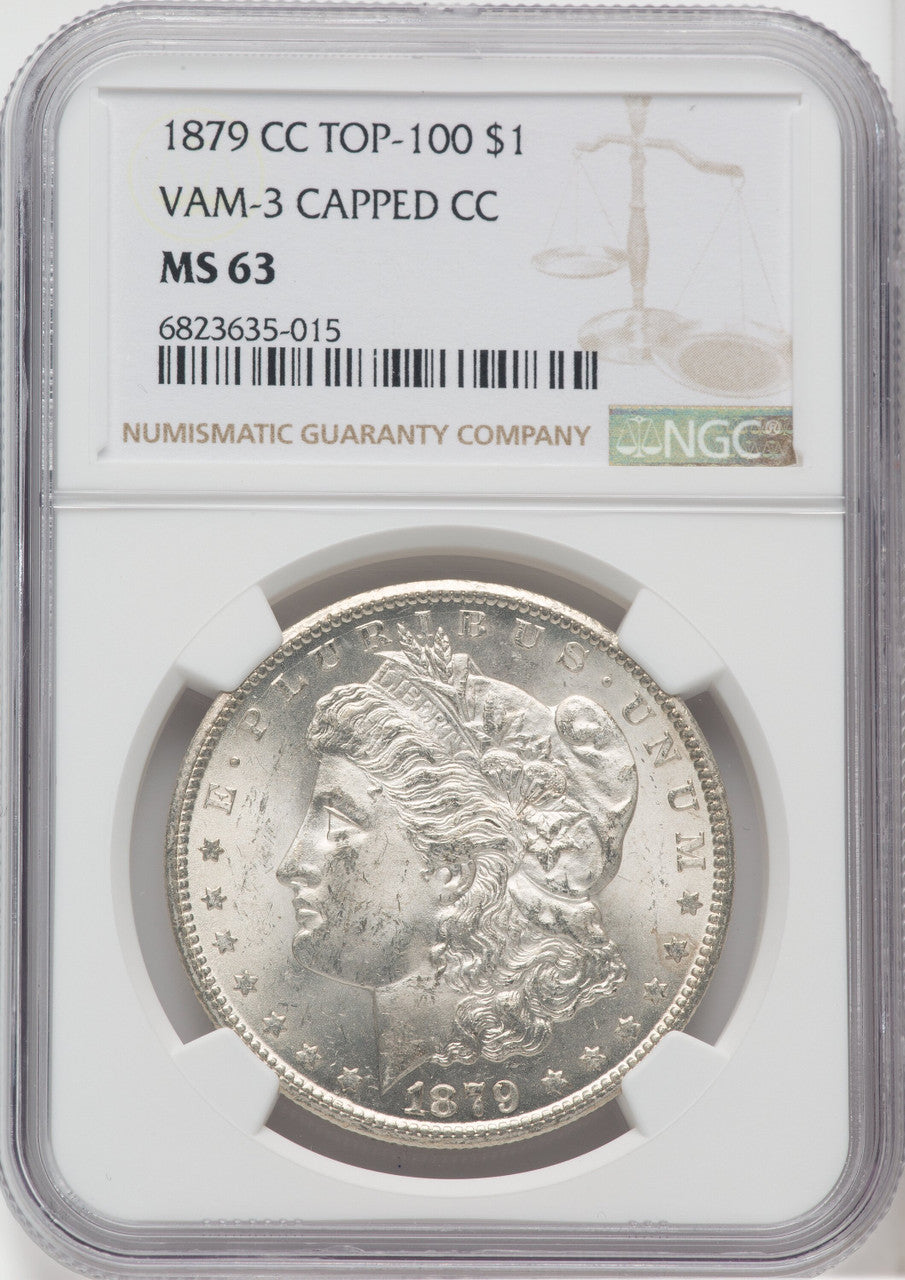 1879-CC $1 VAM 3 Capped Die Morgan Dollar NGC MS63