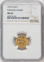 1915-S $2.50 Panama-Pacific Quarter Eagle Commemorative Gold NGC MS64