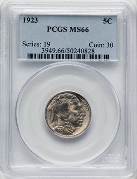 1923 5C Buffalo Nickel PCGS MS66