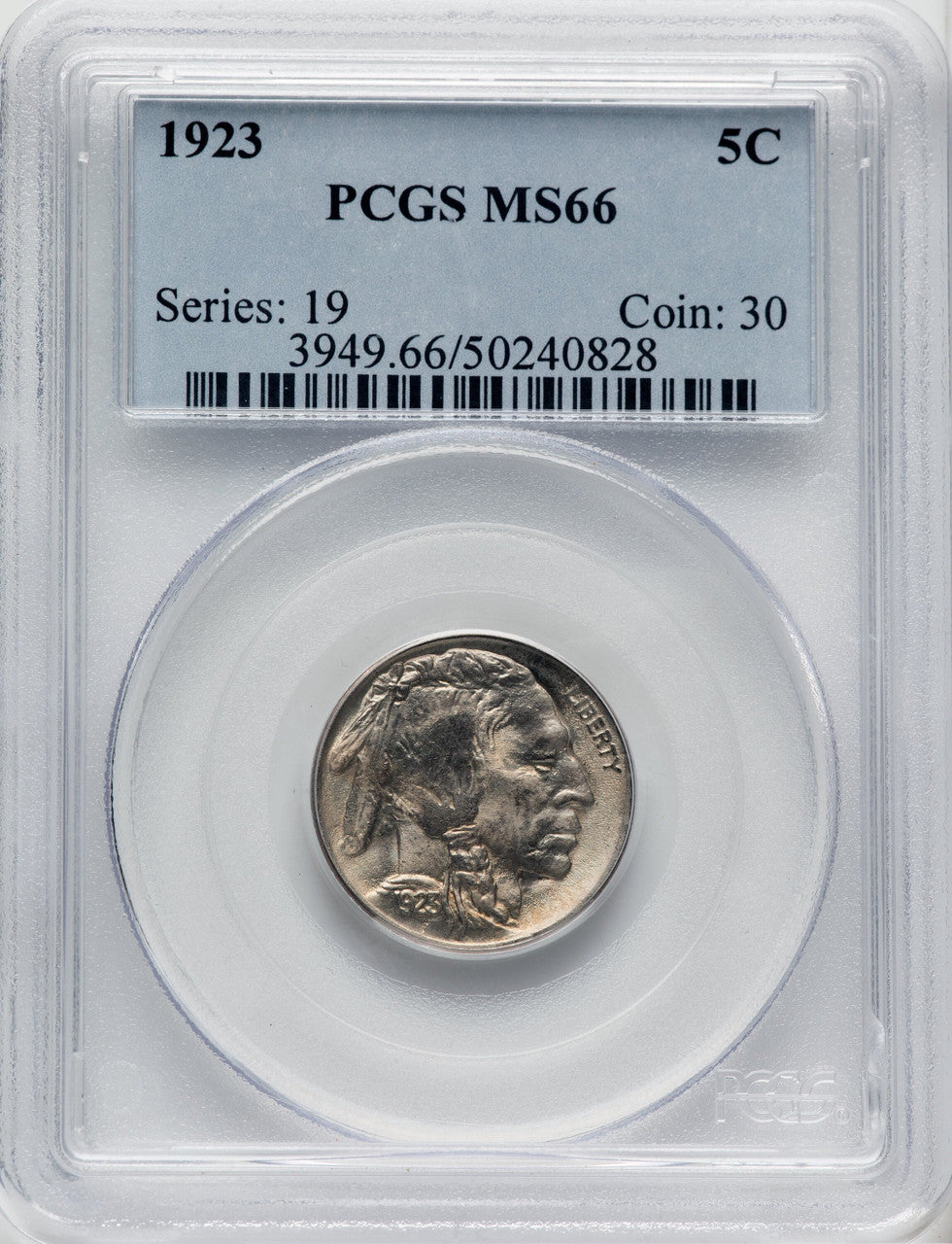 1923 5C Buffalo Nickel PCGS MS66