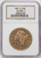 1890-CC $20 Liberty Double Eagle NGC AU58 (765367049)