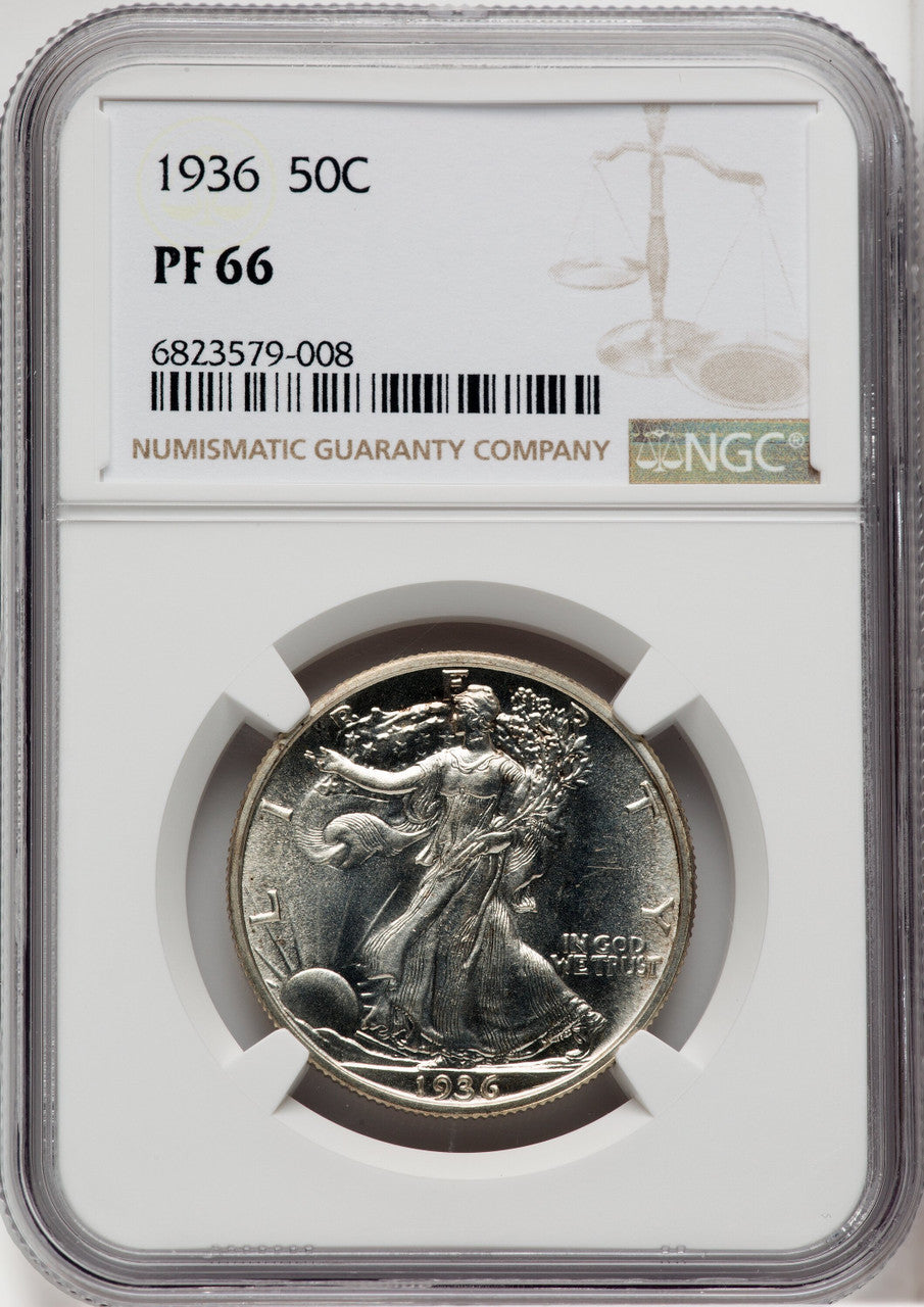 1936 50C Proof Walking Liberty Half Dollar NGC PR66