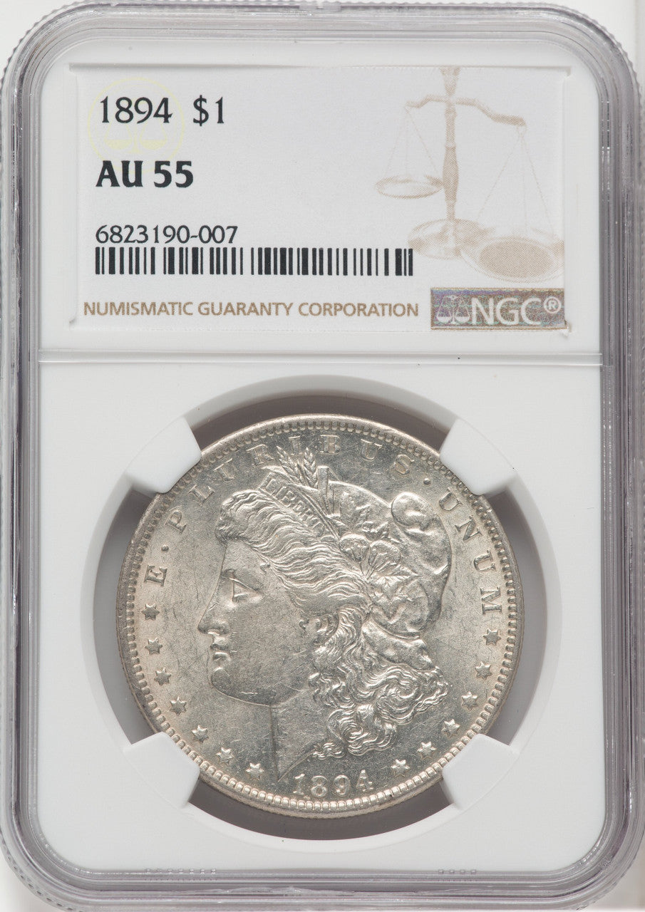 1894 $1 Morgan Dollar NGC AU55