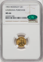 1903 G$1 MCKIN CAC Commemorative Gold NGC MS66
